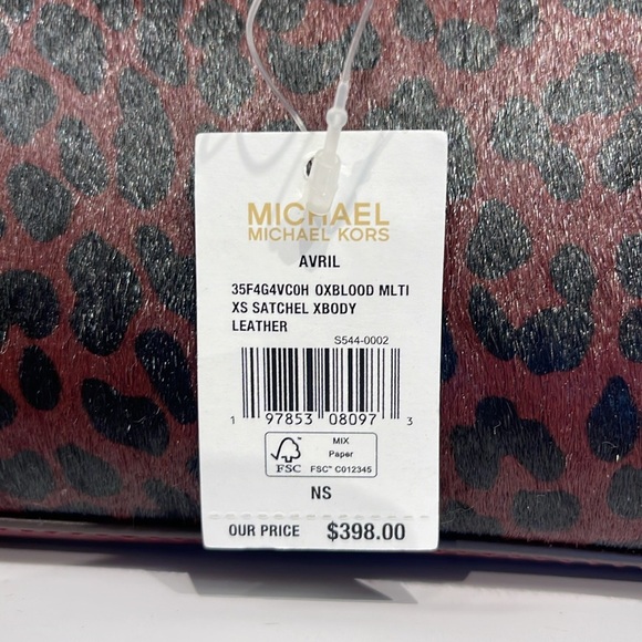 Michael Kors Avril Extra-Small Leather and Suede Satchel Crossbody Exotic Print - Picture 6 of 16